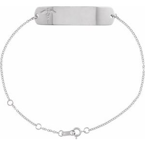 Sterling Silver Engravable Medical Identification 6 1/2-7 1/2" Bracelet