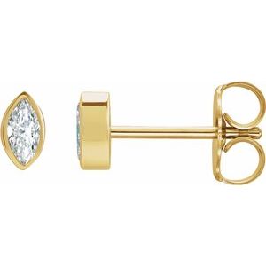 14K Yellow 1/6 CTW Natural Diamond Solitaire Bezel-Set Earrings