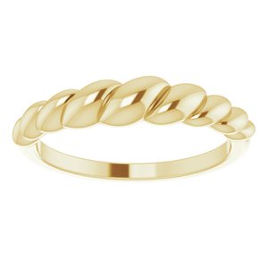 14K Yellow Rope Dome Ring