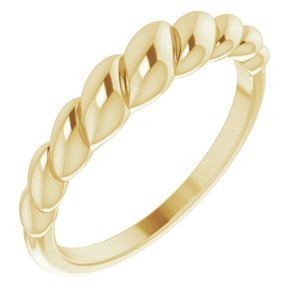 14K Yellow Rope Dome Ring