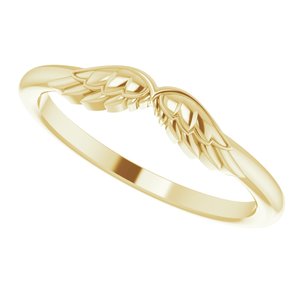 R50001 / Ring / 14K Yellow / Polished / Stackable Angel Wings Ring