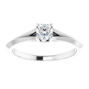 14K White 4.1 mm Round Solitaire Engagement Ring Mounting