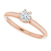14K Rose 4.4 mm Round Solitaire Engagement Ring Mounting