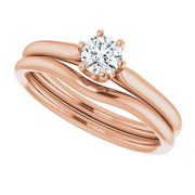 14K Rose 4.4 mm Round Solitaire Engagement Ring Mounting