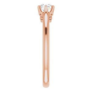 14K Rose 4.4 mm Round Solitaire Engagement Ring Mounting