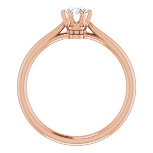14K Rose 4.4 mm Round Solitaire Engagement Ring Mounting