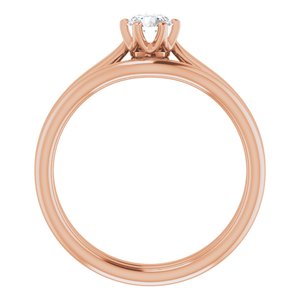 14K Rose 4.4 mm Round Solitaire Engagement Ring Mounting