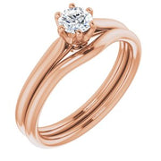 14K Rose 4.4 mm Round Solitaire Engagement Ring Mounting