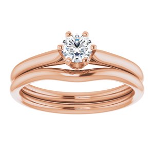 14K Rose 4.4 mm Round Solitaire Engagement Ring Mounting