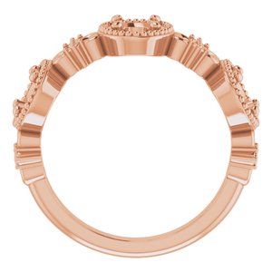 10K Rose 6x4 mm Oval Anniversary Band Mounting