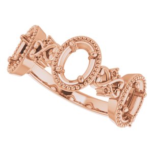 10K Rose 6x4 mm Oval Anniversary Band Mounting