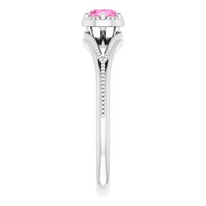 14K White 4.4 mm Round Solitaire Engagement Ring Mounting