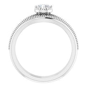 14K White 4.4 mm Round Solitaire Engagement Ring Mounting