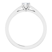 14K White 4.4 mm Round Solitaire Engagement Ring Mounting