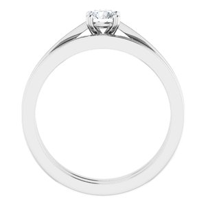 14K White 4.4 mm Round Solitaire Engagement Ring Mounting