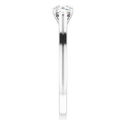 14K White 4.4 mm Round Solitaire Engagement Ring Mounting
